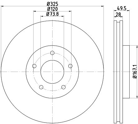 HELLA PAGID Тормозной диск 8DD 355 115-951